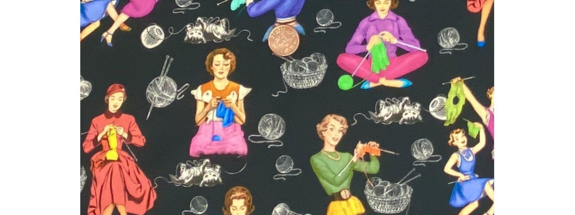 Lapptäckstyg med stickning som hobby.