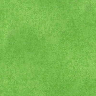 13125, Svagt blomstermotiv i grönt, tygbredd 110 cm
