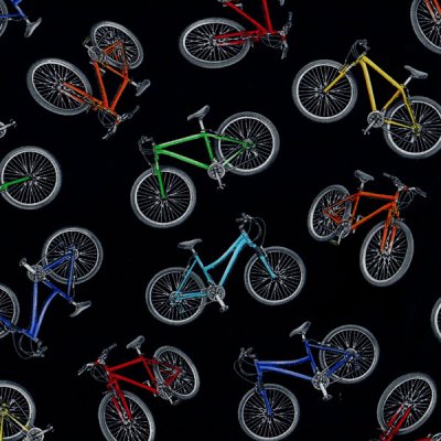 3523, färglada cyklar, tygbredd 110 cm