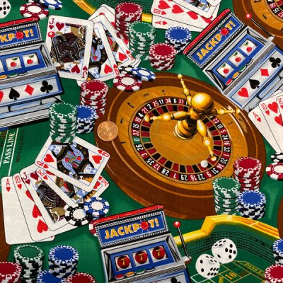 6102 spelkort, roulette mm, tygbredd 110 cm