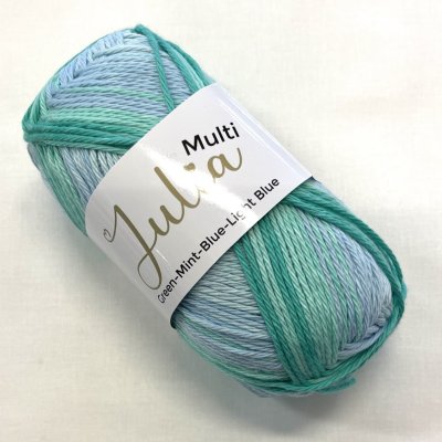 Julia multi, flerfärgad, grön, mint, ljusblå, nr.01604