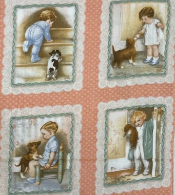 7004 Flanell med barn, tygbredd 110 cm