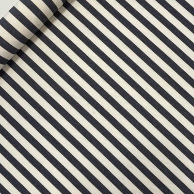 Gripsholmsrand marin/offwhite, tygbredd 150 cm.