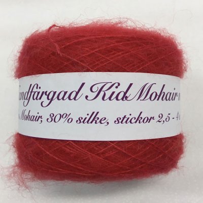 Kid Mohair/silke lace, röd