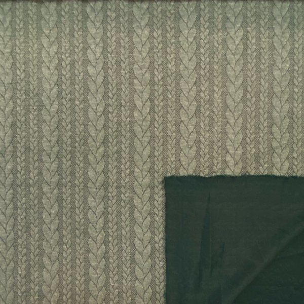 039, Jaquard jersey i grågrön, Tygbredd 150 cm