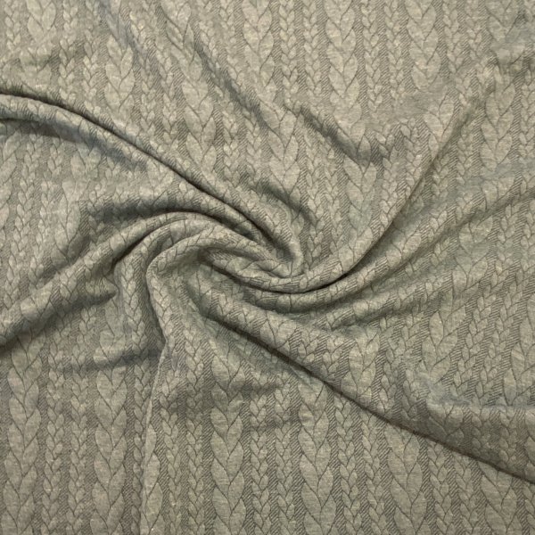 039, Jaquard jersey i grågrön, Tygbredd 150 cm