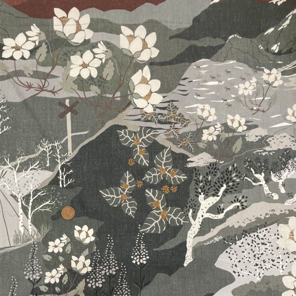 12, Gardinkappa metervara, Fjällvandring 100% bomull.