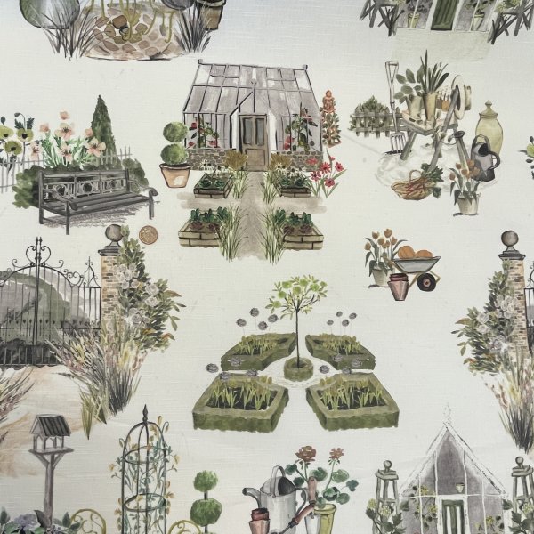 10135, Gardintyg trädgård, tygbredd 140 cm.