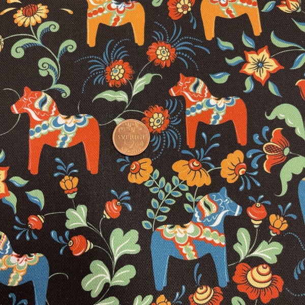 Dalahäst mini, tygbredd 150 cm