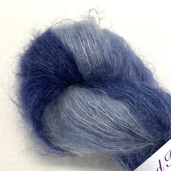 Kid Mohair/silke lace, denim.