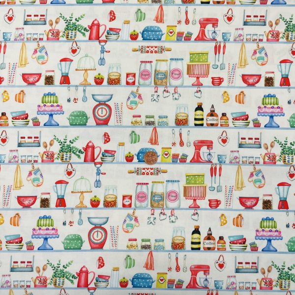 0109, Sorterat på hyllorna, tygbredd 110 cm.