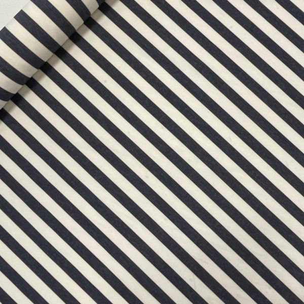 Gripsholmsrand marin/offwhite, tygbredd 150 cm.